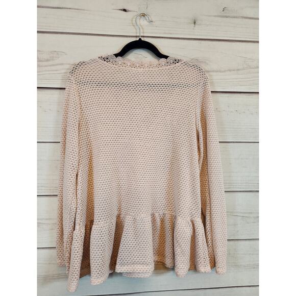 Cato Est. 1946 Women's Light Pink V-Neck Long Sleeve Pullover Blouse Size Large - Picture 2 of 6